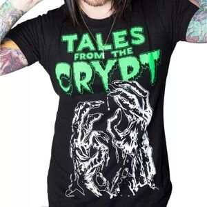 Kreepsville 666 Tales From The‎ Crypt EC Comics Glow Hands TShirt. XL